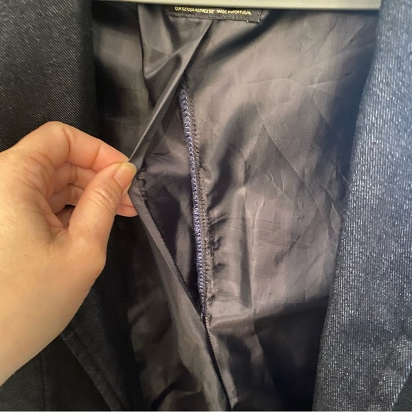 ZARA Men Dark Blue Sartorial Denim Blazer Jacket Size 42 - Picture 7 of 7